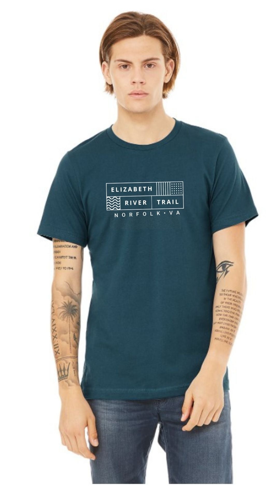 Dark Teal Elizabeth River Trail - Norfolk VA T-Shirt
