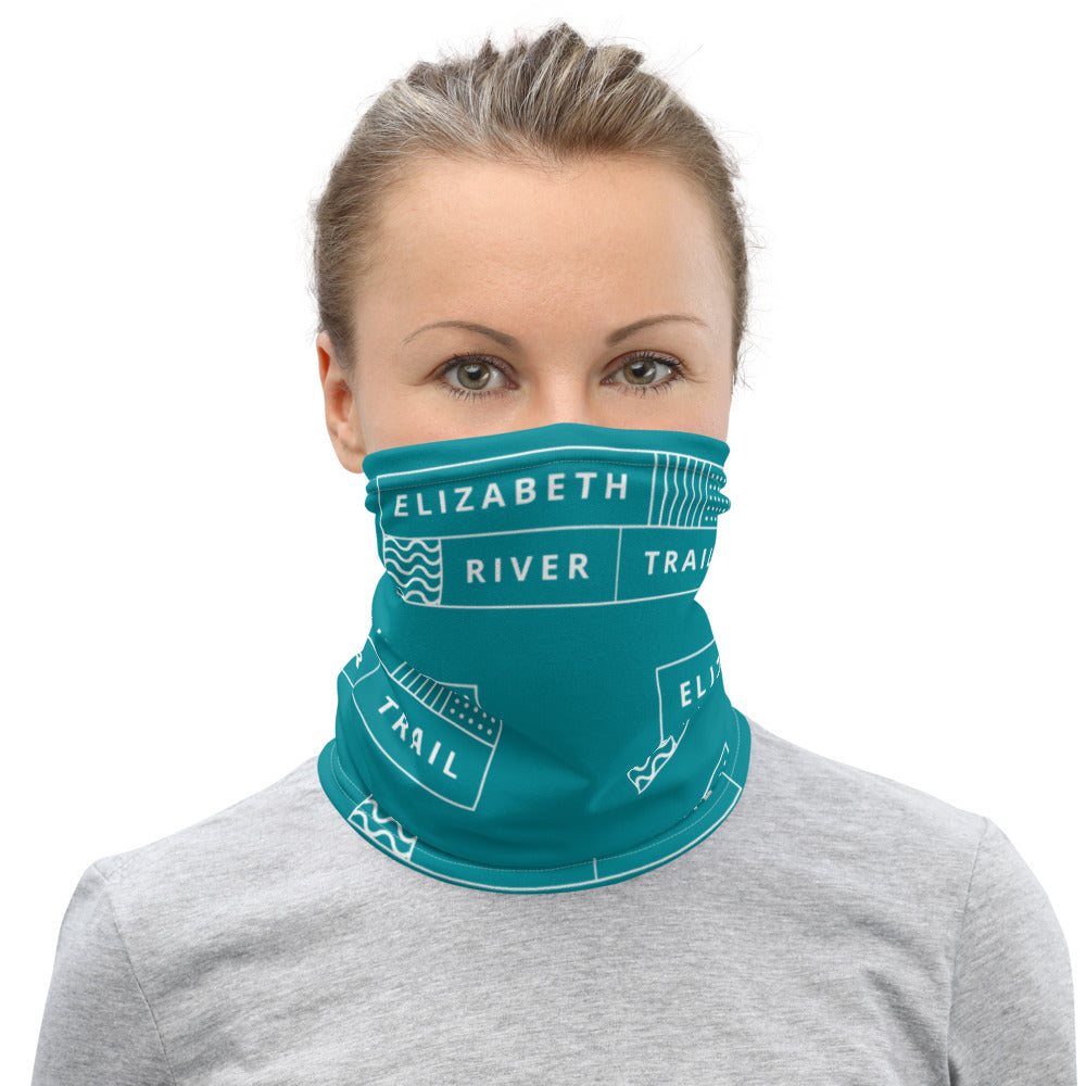 ERT White on Teal Neck Gaiter